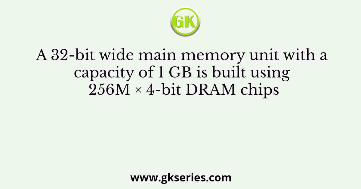 A 32-bit wide main memory unit with a capacity of 1 GB is built using 256M × 4-bit DRAM chips