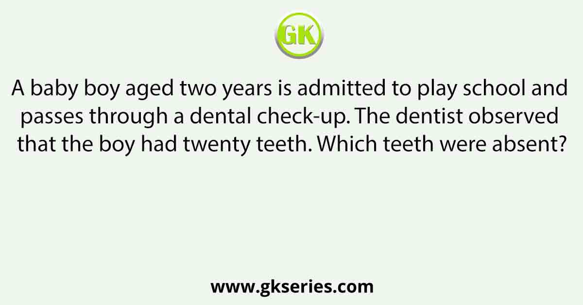 A baby boy aged two years is admitted to play school and passes through a dental check-up. The dentist observed that the boy had twenty teeth. Which teeth were absent?