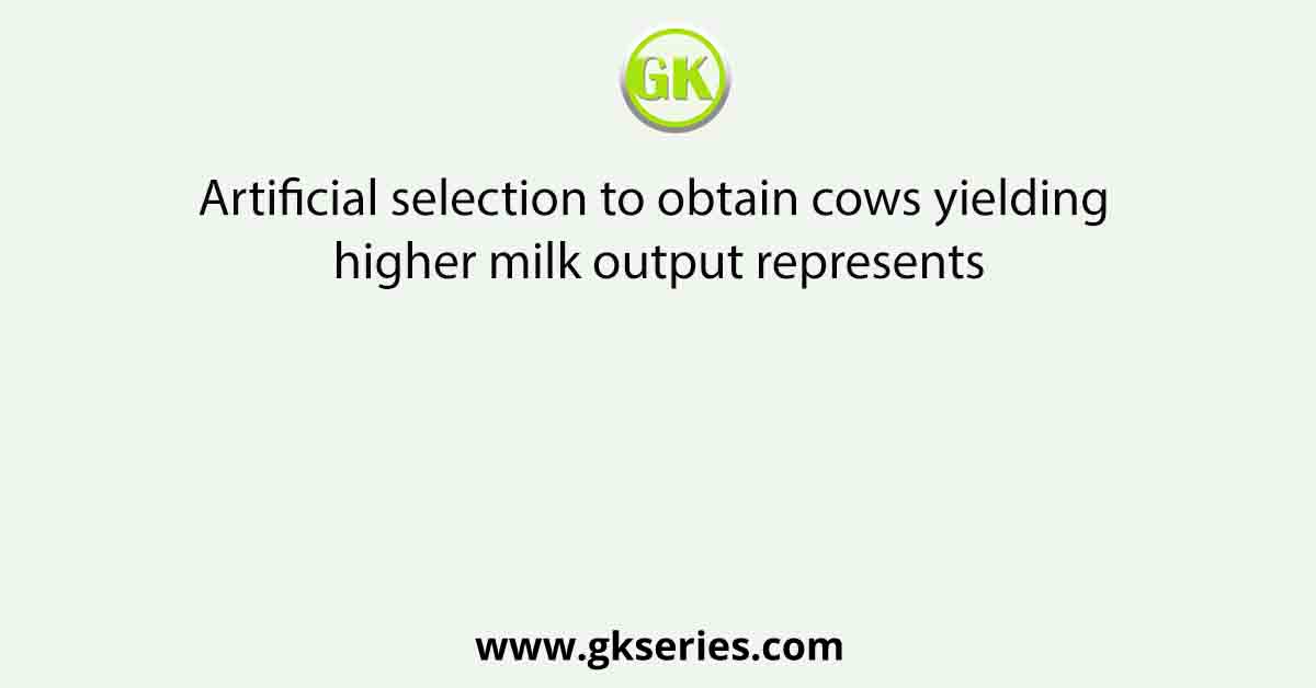 Artificial selection to obtain cows yielding higher milk output represents