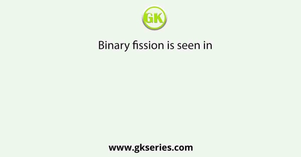 Binary fission is seen in