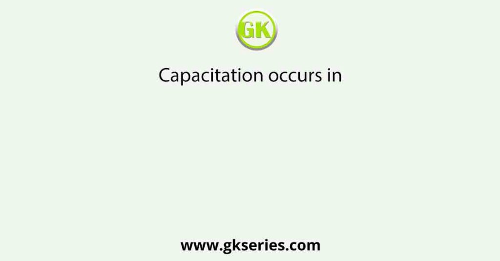 Capacitation occurs in