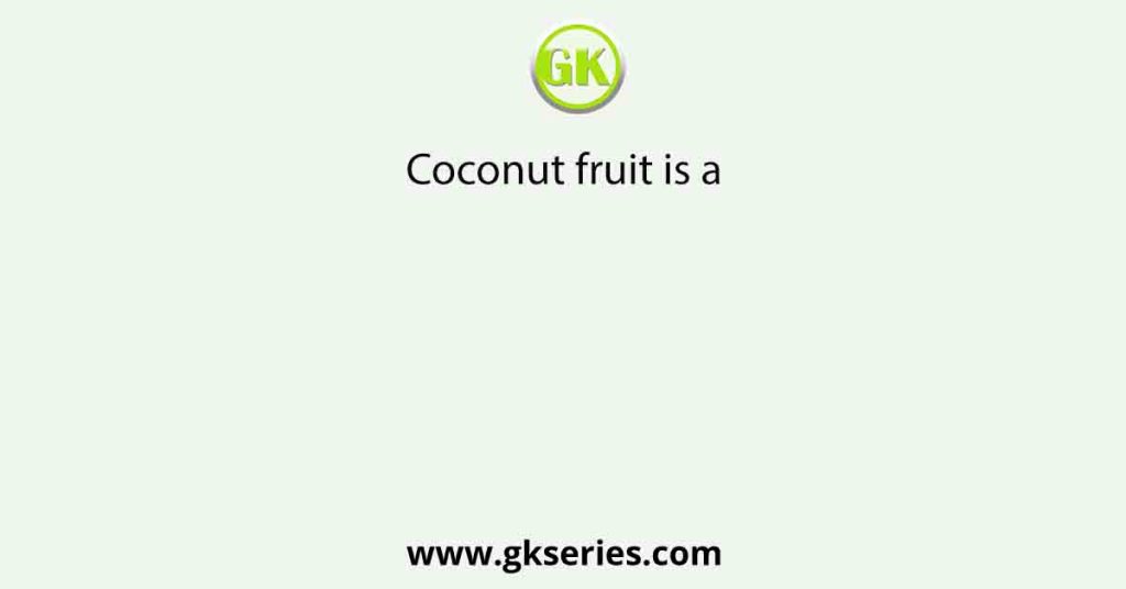 Coconut fruit is a