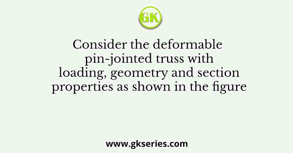 Consider the deformable pin-jointed truss with loading, geometry and section properties as shown in the figure