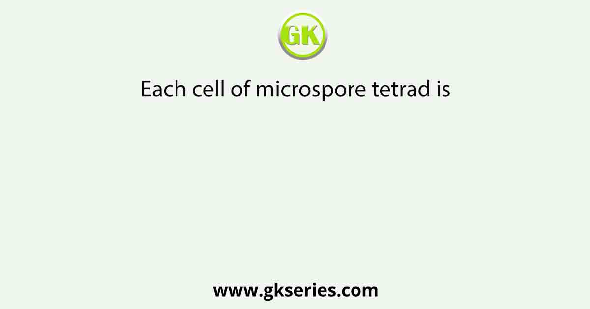 Each cell of microspore tetrad is