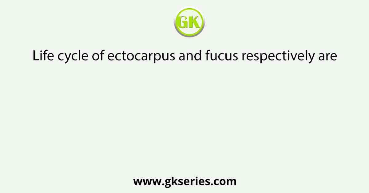 Life cycle of ectocarpus and fucus respectively are