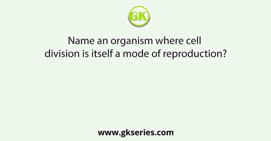 Name an organism where cell division is itself a mode of reproduction?