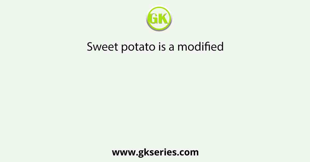 Sweet potato is a modified