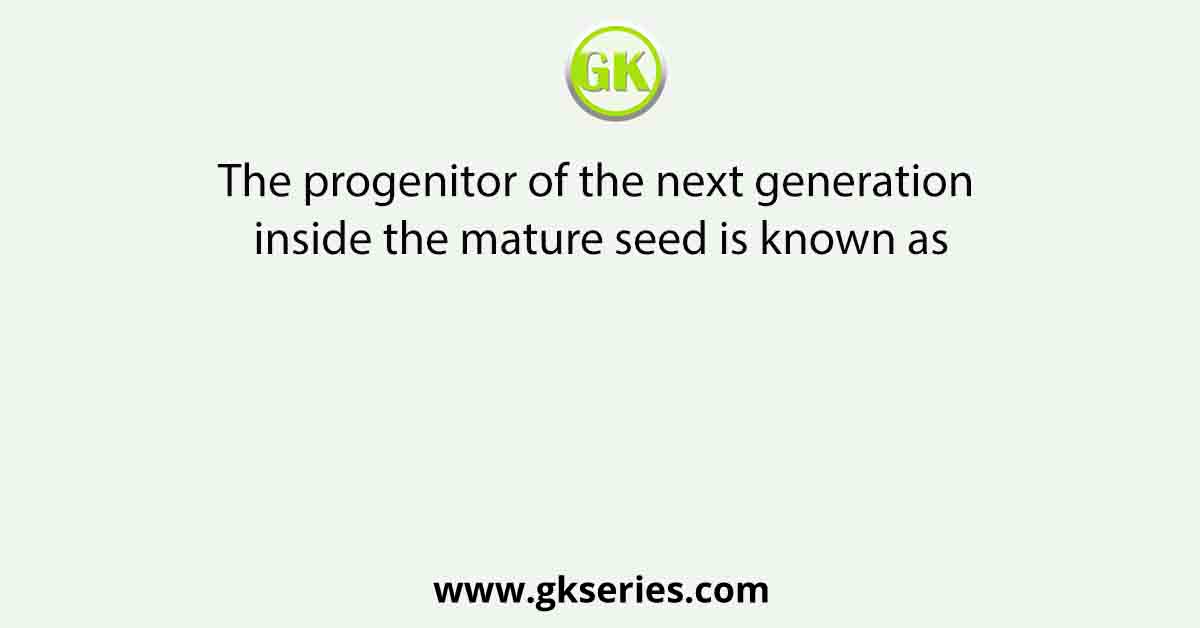 The progenitor of the next generation inside the mature seed is known as
