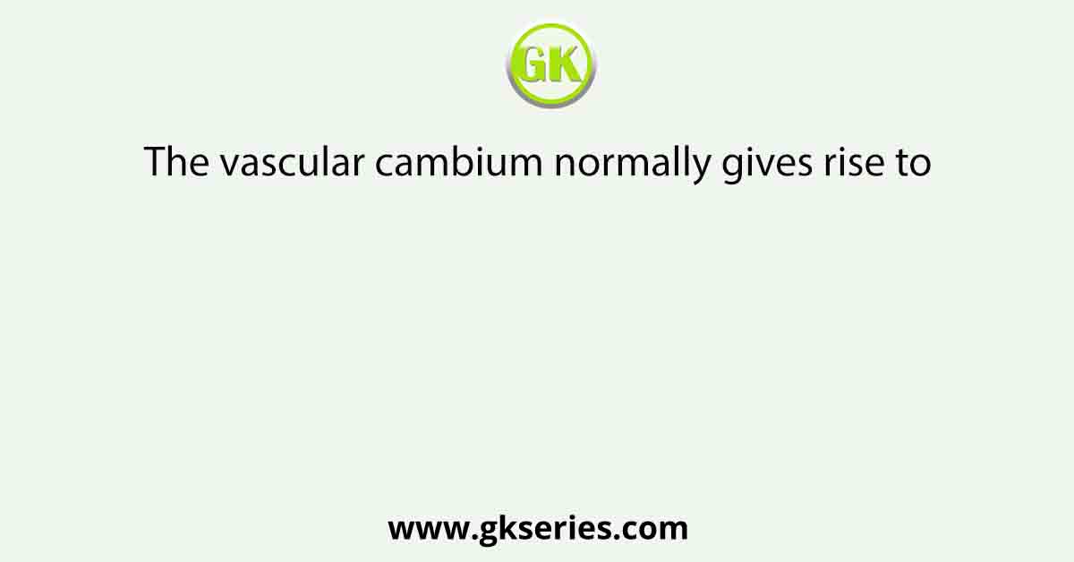 The vascular cambium normally gives rise to
