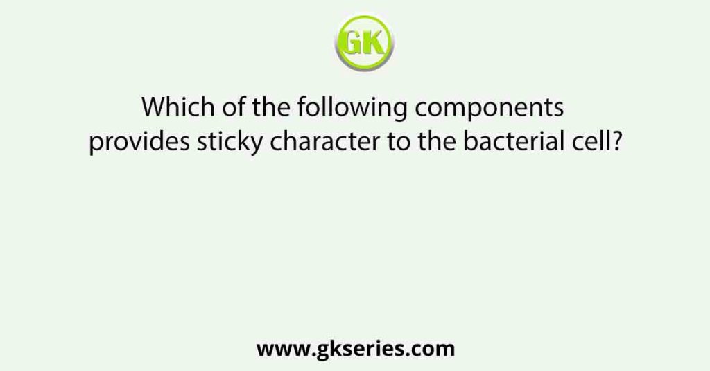 Which of the following components provides sticky character to the bacterial cell?