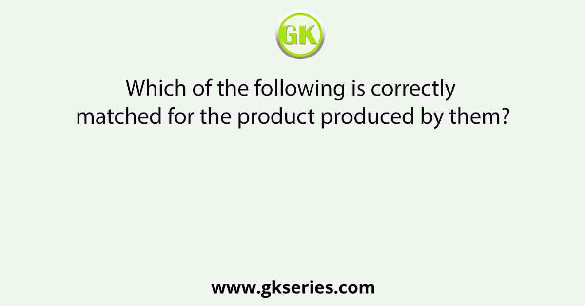 Which of the following is correctly matched for the product produced by them?