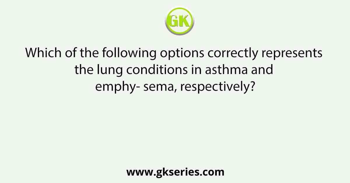 Which of the following options correctly represents the lung conditions in asthma and emphy- sema, respectively?