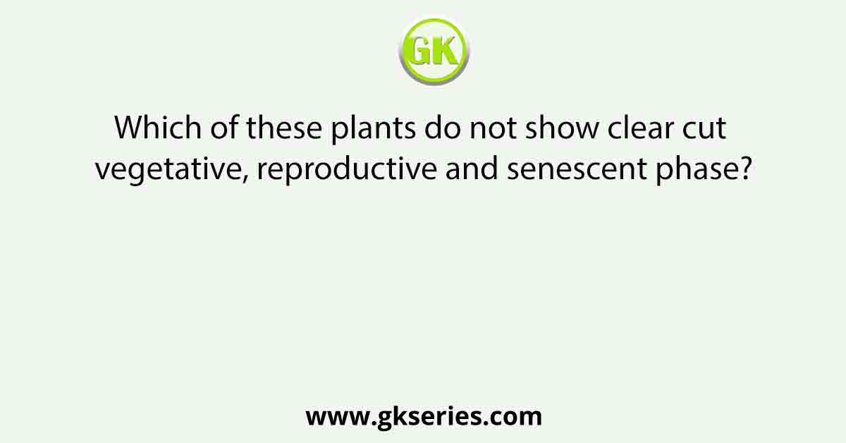 Which of these plants do not show clear cut vegetative, reproductive and senescent phase?