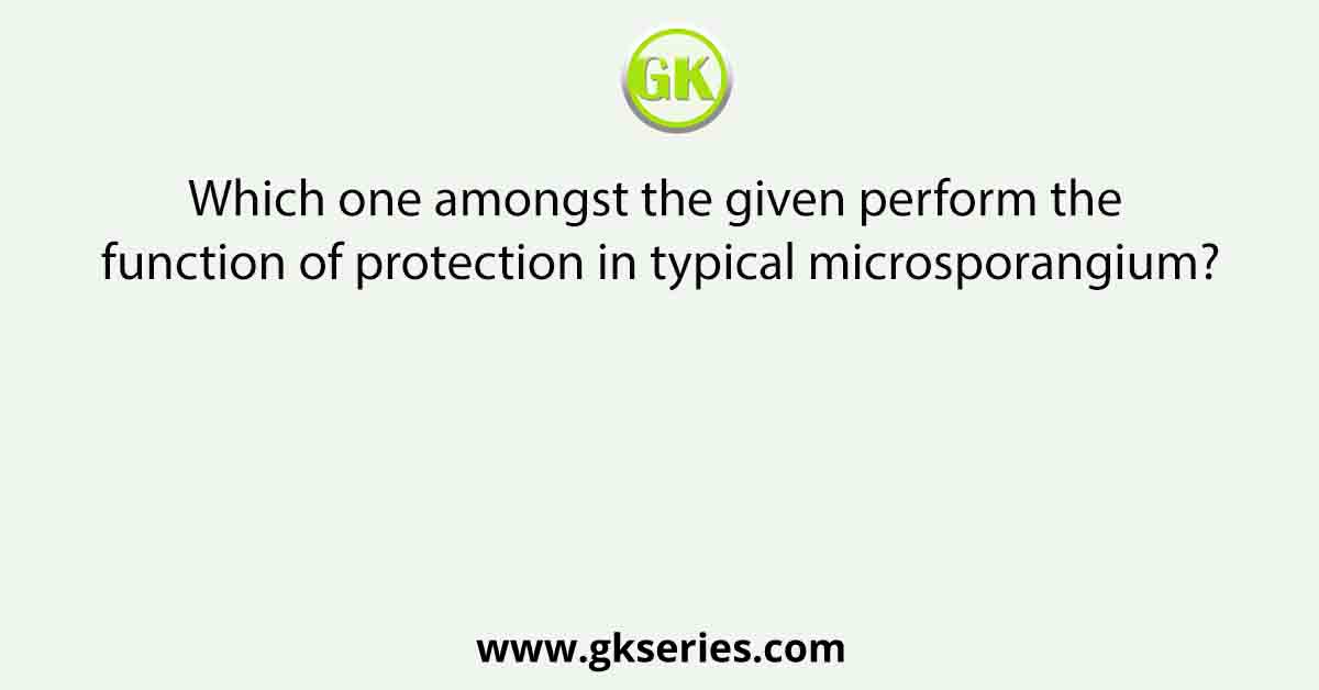 Which one amongst the given perform the function of protection in typical microsporangium?