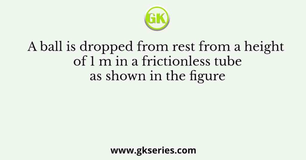 A ball is dropped from rest from a height of 1 m in a frictionless tube as shown in the figure