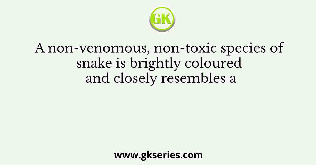 A non-venomous, non-toxic species of snake is brightly coloured and closely resembles a