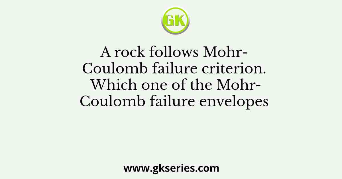 A rock follows Mohr-Coulomb failure criterion. Which one of the Mohr-Coulomb failure envelopes