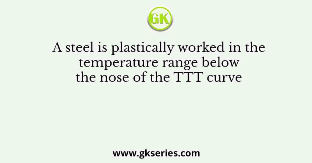 A steel is plastically worked in the temperature range below the nose of the TTT curve