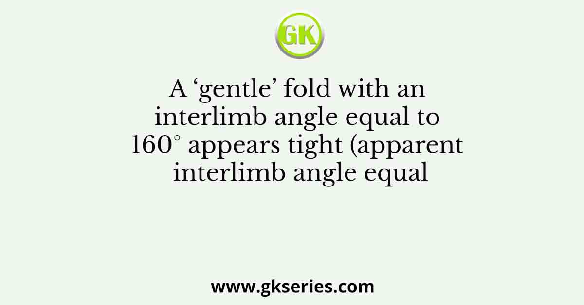 A ‘gentle’ fold with an interlimb angle equal to 160° appears tight (apparent interlimb angle equal