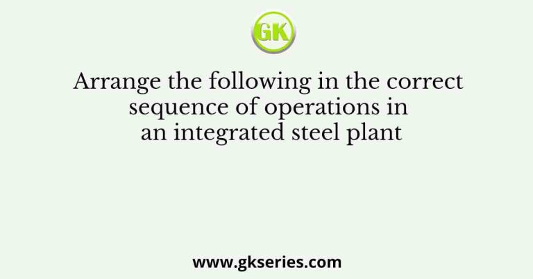 Arrange The Following In The Correct Sequence Of Operations In An ...