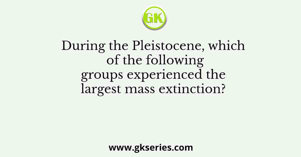 During the Pleistocene, which of the following groups experienced the largest mass extinction?