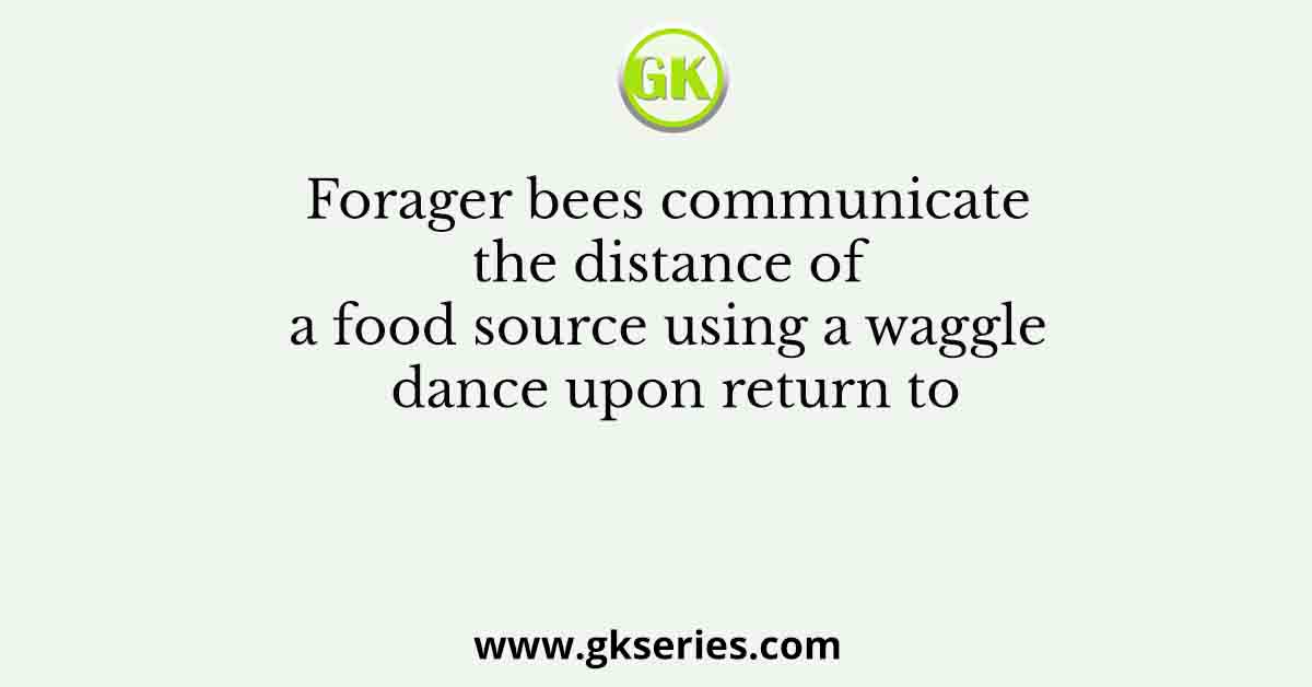 Forager bees communicate the distance of a food source using a waggle dance upon return to