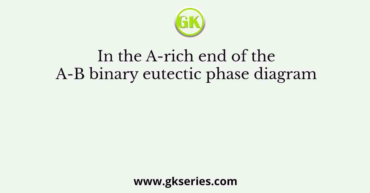 In the A-rich end of the A-B binary eutectic phase diagram