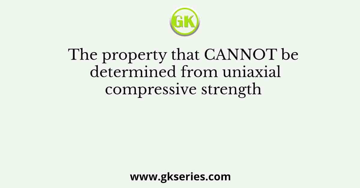 The property that CANNOT be determined from uniaxial compressive strength