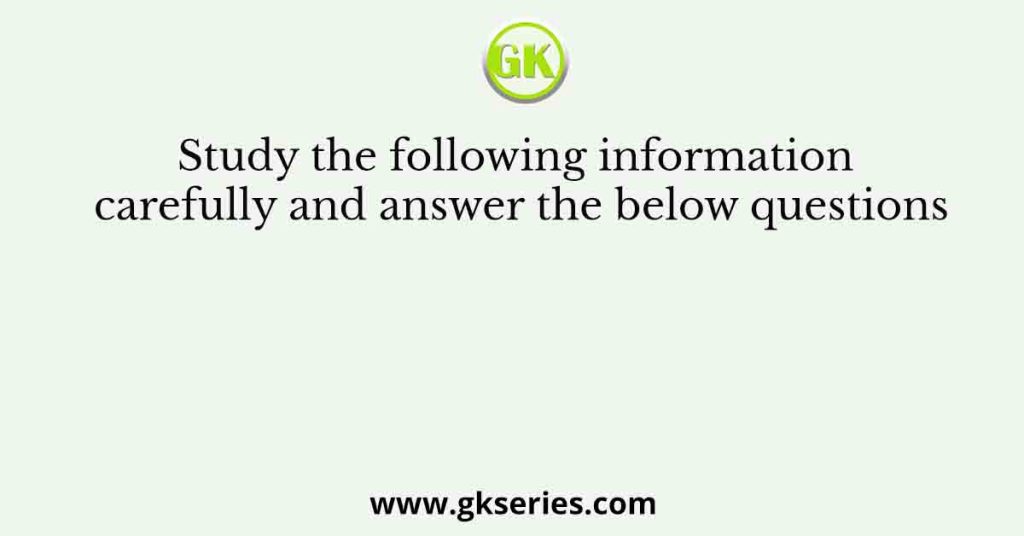 Study the following information carefully and answer the below questions