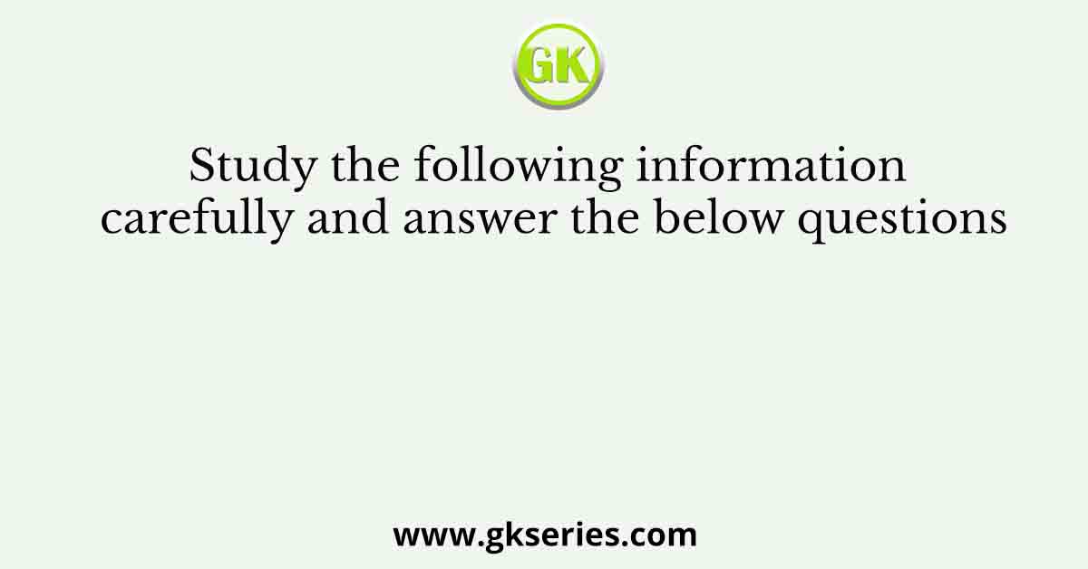 Study the following information carefully and answer the below questions