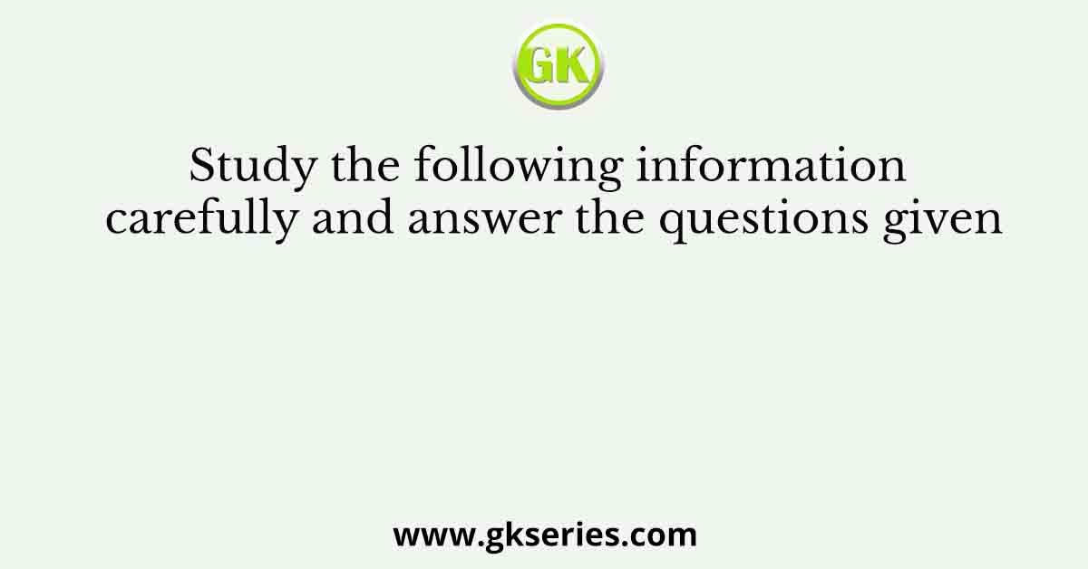 Study the following information carefully and answer the questions given