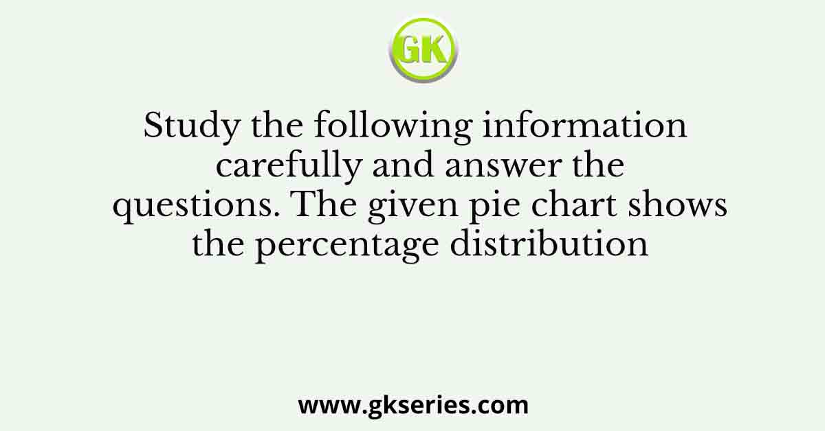 Study the following information carefully and answer the questions. The given pie chart shows the percentage distribution
