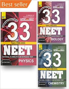 NEET 33 Years Set Of 3 Books, NTA 33 Previous Year NEET Questions and Solutions, NEET 2021 Exam Pattern, Revised Edition, Each & Every NTA Neet 33 Years Questions, Physics Chemistry Biology 